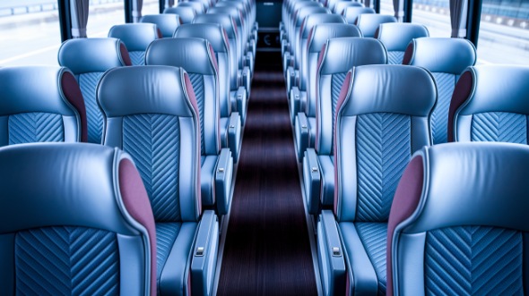 56 passenger charter bus interior view