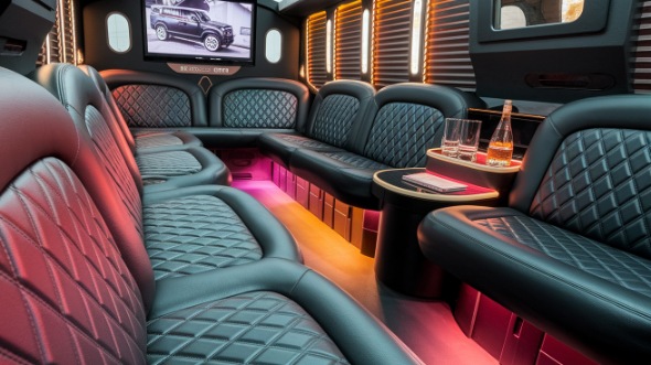 party bus rental interior